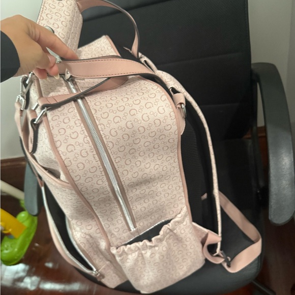 GUESS Pink Monogram Backpack - Picture 10 of 11